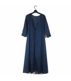 シップス SHIPS ジレ カーディガン ロング ワンピース シフォン シアー 7分袖 バックリボン F 紺 ネイビー 美品 近年モデル