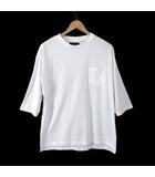ナンバーナイン NUMBER (N)INE Tシャツ カットソー ポケット ポケT 7分袖 ロゴ プリント M 白 ホワイト 国内正規品