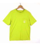 100周年記念 限定 Tシャツ ポケットT ロゴ コットン クルーネック 半袖 S 黄 イエロー ネオン