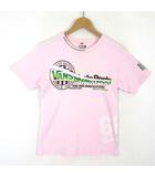 Tシャツ ロゴ ナンバー プリント コットン クルーネック 半袖 M ピンク マルチカラー