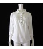  ヴィアンテ VIANTE ポロシャツ ハーフボタン コットン 7分袖 M 白 ホワイト