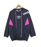 アンブロ UMBRO ウインドブレーカー トップス プルオーバー ナイロン 配色 ロゴ プリント 長袖 M 紺 ネイビー 白 ホワイト ピンク スポーツウエア サッカー