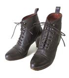 ドゥーズィエムクラス DEUXIEME CLASSE ブーツ ブーティ ショートブーツ ハイヒール レースアップ 本革 レザー 36 ダークブラウン こげ茶色 23.0cm くつ 靴 シューズ