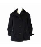 バーバリーブルーレーベル BURBERRY BLUE LABEL コート シングルトレンチ ジャケット パフスリーブ 7分袖 裏ノバチェック メタルボタン M 38 黒 ブラック 国内正規品