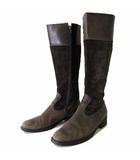 ガボール Gabor ブーツ ロングブーツ ジョッキーブーツ 本革 レザー スエードレザー ドッキング 5 G ダークブラウン こげ茶色 24.0cm くつ 靴 シューズ