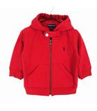 パーカー スウェット ジップアップ ポニー ロゴ 刺繍 裏起毛 フード 長袖 80cm S 赤 レッド 紺 ネイビー