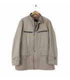 バーバリー ロンドン BURBERRY LONDON ジャケット フィールドジャケット M-65 レザー ジップアップ L グレーベージュ 国内正規品