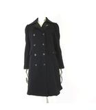 オニツカタイガー Onitsuka Tiger コート ジャージー トレンチコート ロゴ 花柄 刺繍 中綿ライナー付 長袖 S 黒 ブラック