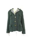 ハンティングワールド HUNTING WORLD ジャケット ミリタリー スウェット 裏フリース ロゴ ワッペン 長袖 M-L 緑 グリーン グレー イタリア製 国内正規品