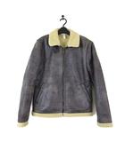 ザラマン ZARA MAN ムートンジャケット B-3 フライトジャケット フェイクムートン ジップアップ L グレー 美品