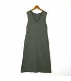 ジーユー GU ワンピース ニット Vネック ノースリーブ M カーキ