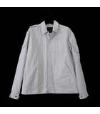 ラッドミュージシャン LAD MUSICIAN シャツ ナイロンシャツ ジャケット 長袖 パッチワーク 装飾 S 44 アイスグレー