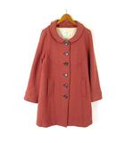 サマンサモスモス SM2 コート 襟付 ノーカラーコート ウール Aライン ミディ丈 M テラコッタ