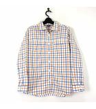 シャツ WIC. ライト ロングスリーブシャツ 長袖 チェック柄 L 白 ホワイト 青 ブルー オレンジ 美品 1114277 キャンプ アウトドア