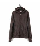 アルマーニエクスチェンジ A/X ARMANI EXCHANGE パーカー フードパーカー ジップアップ アニマル柄 ヒョウ柄 ポリウレタン コーティング S ダークブラウン こげ茶色