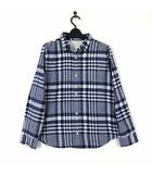 アーノルドパーマー Arnold Palmer シャツ ネルシャツ ガーゼ チェック柄 ロゴ 刺繍 ポケット XL 4 紺 ネイビー 白 ホワイト タグ付 美品 ゆったり 大きいサイズ