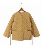 スティーブンアラン Steven Alan コットン シュリンク キルティングブルゾン ジャケット リバーシブル COTTON SHRINK QUILTED BLOSON ベージュ 薄橙色 F ウエストリボン タグ付 美品 近年モデル