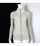 プロフィール PROFILE ドライバーズ リブ ニット カーディガン ジップアップ ハイネック 長袖 M ライトグレー