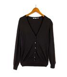 ユニクロ UNIQLO カーディガン エクストラファイン メリノウール ニット Vネック 長袖 M ダークブラウン 茶