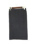 ドゥーズィエムクラス DEUXIEME CLASSE スカート タイトスカート ボーダー柄 ウール ジャージー ストレッチ ひざ丈 S 36 黒 ブラック ダークグレー