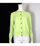 プラステ PLST カーディガン ニット マシンウォッシャブル クルーネック ドロップショルダー 長袖 M 黄 イエロー ネオン