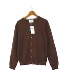 アーノルドパーマー Arnold Palmer カーディガン ニット ロゴ 刺繍 ゴールドボタン 長袖 L 3 茶 ブラウン タグ付 美品