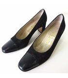 サルヴァトーレフェラガモ Salvatore Ferragamo パンプス キャップトゥ ヒールパンプス 本革 レザー 5.5 B 黒 ブラック 22.5cm くつ 靴 シューズ
