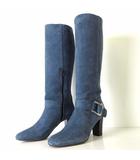 ミュリエ Mieuriller ブーツ ロングブーツ 本革 スエード レザー 23.0cm コバルトブルー 青紺 日本製 美品