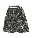 ガリャルダガランテ GALLARDAGALANTE スカート ジャガード レオパード ヒョウ柄 ふんわり フレア ミディ丈 F ブラック アイボリー ブラウン ベージュ
