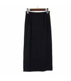 ジェラールダレル GERARD DAREL スカート タイト ロングスカート ストライプ柄 ウール ステッチ タック S 7 黒 ブラック グレー