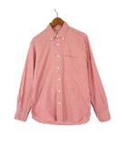 B&Y ユナイテッドアローズ BEAUTY&YOUTH ビューティー&ユース 日本製 シャツ ボタンダウン ギンガムチェック オックス ブロード コットン 長袖 S オレンジ 白 ホワイト