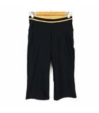  ダミス DAMISS パンツ スパッツ クロップド 配色 ストレッチ L 黒 ブラック ゴールド ヨガ スポーツ フィットネス