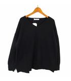 ショコラフィネローブ chocol raffine robe イレギュラー ヘム ニット プルオーバー セーター マシンウォッシャブル 長袖 M 黒 ブラック タグ付 美品