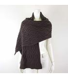 ナノユニバース nano universe ストール マフラー 大判 ケーブルニット 羊毛 ウール モカブラウン 茶色