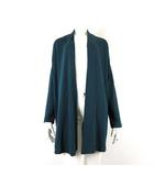 ナチュラルビューティーベーシック NATURAL BEAUTY BASIC カーディガン ニット トッパー 羽織り 長袖 M 青緑 ブルーグリーン