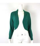 デュアルヴュー DUAL VIEW カーディガン ボレロ ニット ウール トッパー 羽織り クロップド 長袖 L 40 緑 グリーン