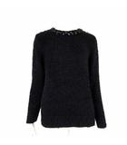 ヒロココシノ HIROKO KOSHINO HK WORKS LONDON エイチケーワークスロンドン ニット セーター シャギー ビジュー装飾 長袖 L 黒 ブラック