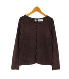 ギャラリービスコンティ GALLERY VISCONTI アンサンブル ツインニット パイル 刺繍 レース 切替 ビーズ カーディガン 長袖 トップス 半袖 M 2 茶 ブラウン ピンクブラウン