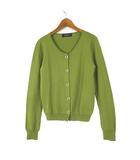 ロイスクレヨン Lois CRAYON カーディガン ニット ウール ゴールド メタルボタン 長袖 M ライムグリーン 黄緑