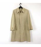 イタリア製 ヴィンテージ コート ステンカラーコート シルク L ベージュ 裏スカーフ柄