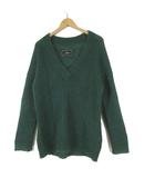 バイ マレーネ ビルガー BY MALENE BIRGER ふわふわ オーバー ニット セーター モヘヤ カシュクール Vネック ロングテール 長袖 XS 緑 グリーン