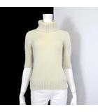 バーバリー ロンドン BURBERRY LONDON ニット セーター 半袖 5分袖 カシミヤ ウール タートルネック S 1 アイボリー 国内正規品