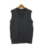 バーバリー ロンドン BURBERRY LONDON ベスト ニット セーター ノースリーブ ウール ホース ロゴ 刺繍 160A チャコールグレー 杢 国内正規品