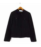 バレンシアガ BALENCIAGA ジャケット ブレザー バンドカラー カシミヤ ウール 長袖 M 40 黒 ブラック 国内正規品