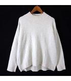 ユニクロ UNIQLO スフレヤーン モックネック セーター ニット ウール ストレッチ 長袖 M 杢アイボリー