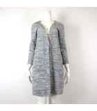 コート カーディガン コーディガン トッパー ツイード ストレッチ F 杢 グレー