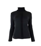 キース KEITH ニット カットソー 畦編み ケーブル編み 切替 タートルネック シームデザイン ウール コットン 長袖 L 40 黒 ブラック