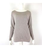 カリテ qualite アバハウス ウール 2Way ニット プルオーバー セーター ラウンドネック Vネック ドロップショルダー 長袖 M モカベージュ