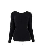 スナイデル SNIDEL リブ ニット トップス セーター Vネック コットン ストレッチ 長袖 M 黒 ブラック