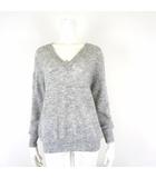 アイシービー iCB ニット セーター アルパカ ウール Vネック ロングテール ドロップショルダー 長袖 S 杢グレー
